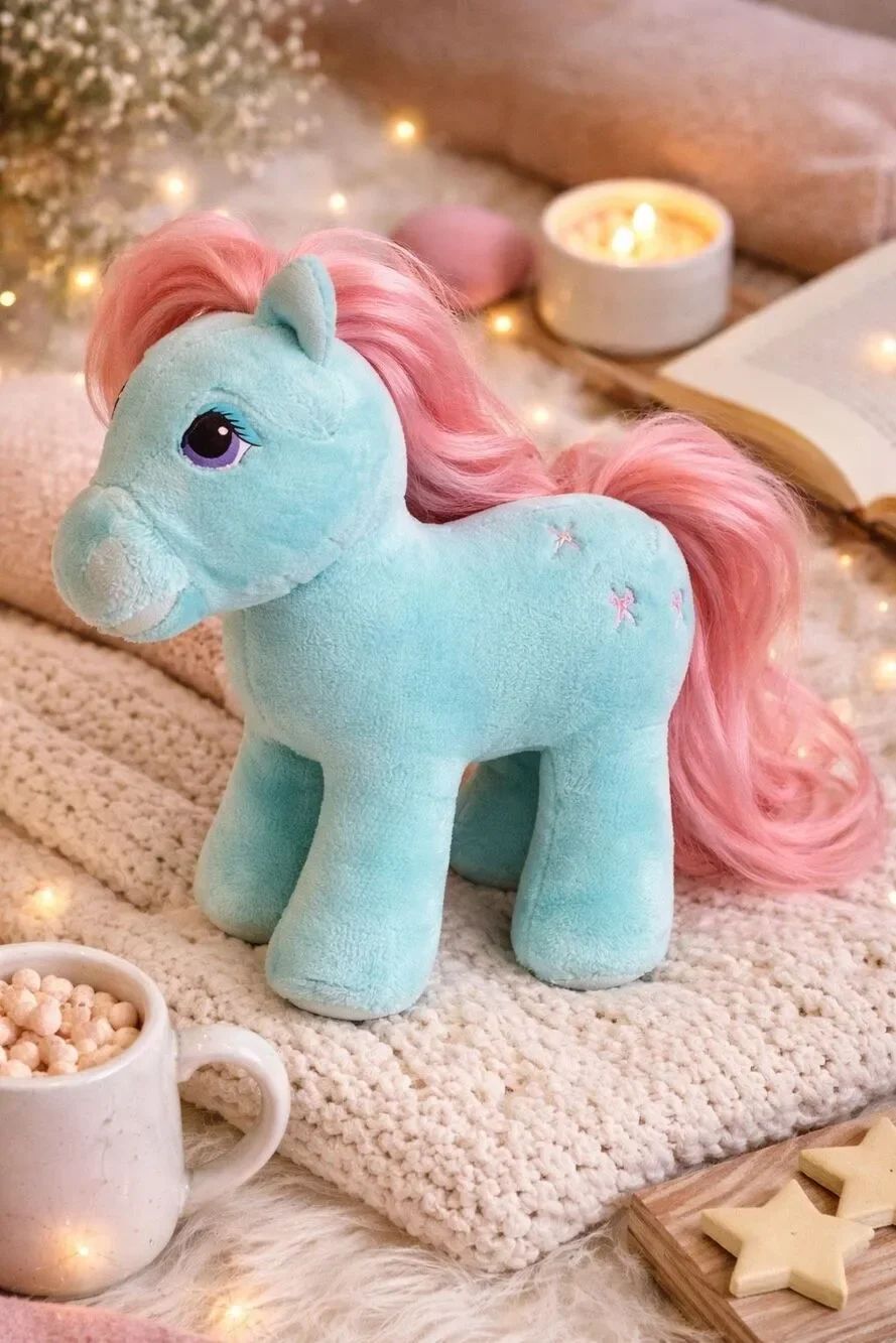 My Little Pony Plush “Hasbro Softies” Bow Pattern Pink Hair 1980’s